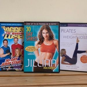 Set of 3 Exercise Workout DVD Jillian Michaels Pilate Weight Loss